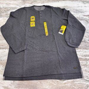 NWT Stanley Workwear  Gray Stretch Quick Dry Henley Shirt Mens 2XL